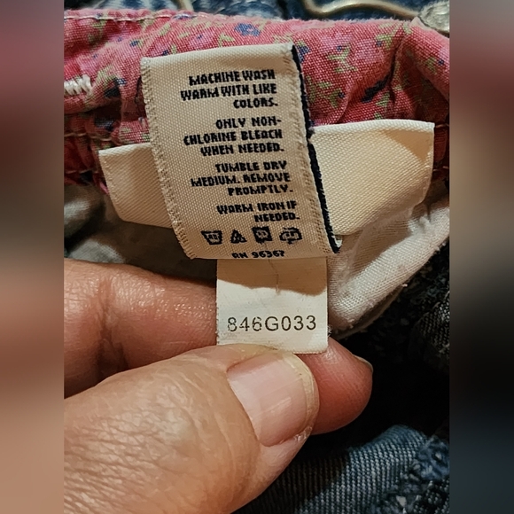 Vintage OshKosh B'gosh 24M Denim Overalls Alphabet Floral Lining 90s - Picture 12 of 12